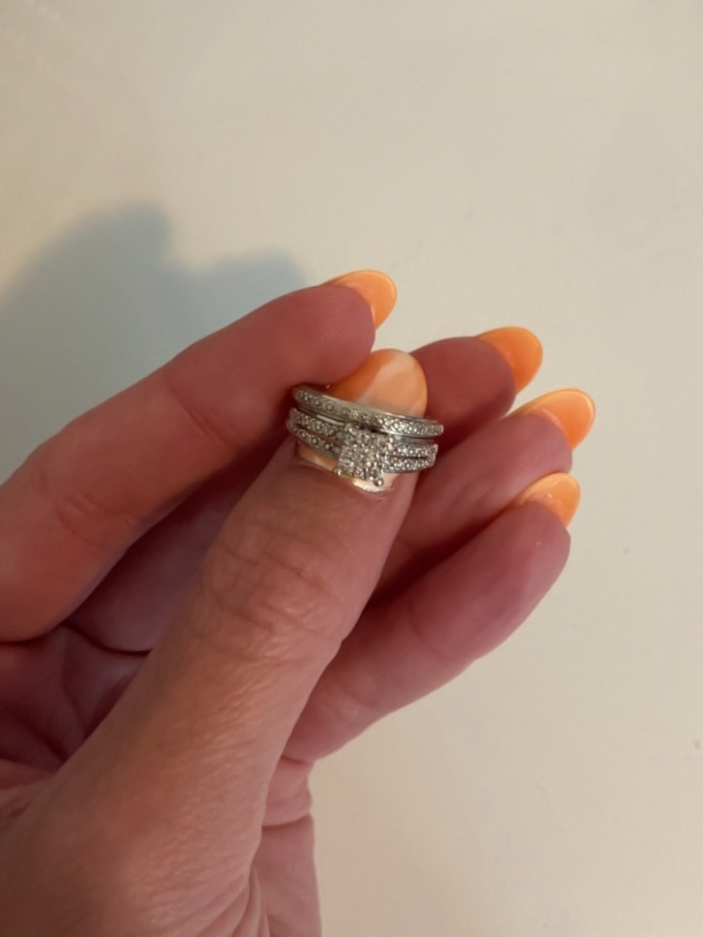 Kay Jewelers 10K White Gold and Diamond Bridal Set Size 4